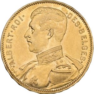 Belgium, Albert I, 20 Francs 1914, KM 78, F 421, EF