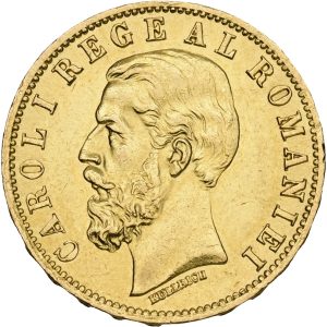 Romania, Carol I, 20 Lei 1883, KM 20, F 3, EF