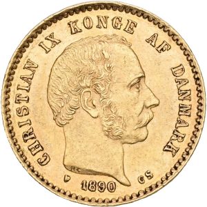 Christian IX, 10 kroner 1890, Sieg 1.1, H 9A, F 296, kv. 01-1+