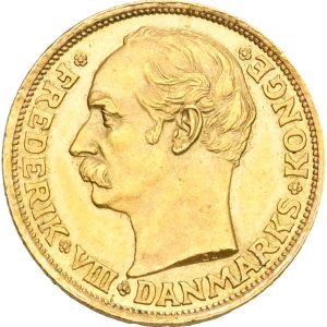 Frederik VIII, 10 kroner 1908, Sieg 2, H 2, F 298, kv. 01-1+