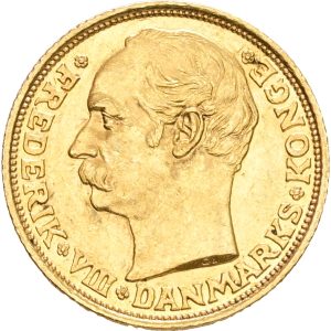 Frederik VIII, 10 kroner 1908, Sieg 2, H 2, F 298, kv. 01-1+/01