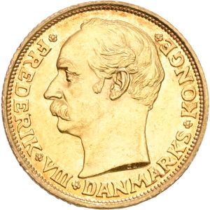 Frederik VIII, 10 kroner 1908, Sieg 2, H 2, F 298, kv. 01-1+/01