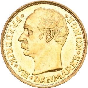 Frederik VIII, 10 kroner 1908, Sieg 2, H 2, F 298, kv. 01-1+