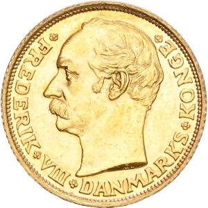 Frederik VIII, 10 kroner 1908, Sieg 2, H 2, F 298, kv. 01-1+