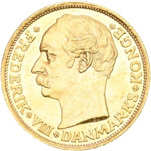 Frederik VIII, 10 kroner 1908, Sieg 2, H 2, F 298, kv. 01-1+/01