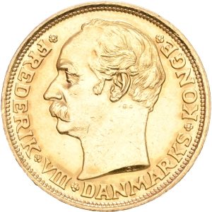 Frederik VIII, 10 kroner 1909, Sieg 2, H 2, F 298, kv. 01-1+, let pudset.