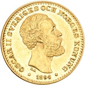 Sverige, Oscar II, 10 kronor 1894, SM 31, F 94a, kv. 01-1+