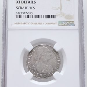 Spain, Carlos IV, 2 Reales 1800 M MF, KM 430.1, graded XF details by NGC.