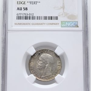 Italy, Vittorio Emanuele III, 5 lire 1927 R, **FERT**, KM 67.2, graded AU 58 by NGC.