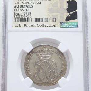 Christian VI, 24 skilling 1732, Sieg 4.1, H 7A, LEB 7575, graderet AU details cleaned af NGC, ex. L.E. Bruun.
