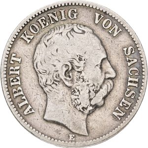 Germany, Saxony (Sachsen), Albert, 2 Mark 1876 E, KM 1238, VF-F