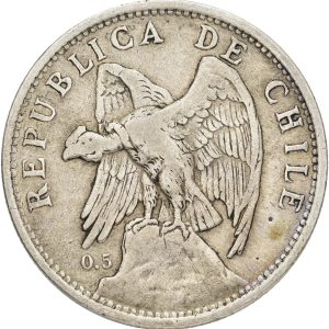 Chile, Un Peso 1921, KM 152.5, VF-F