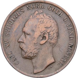 Sverige, Carl XV, 5 öre 1867, SM 58, 1+-1