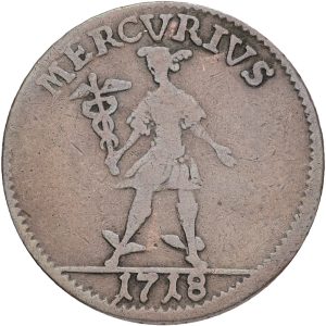 Sverige Karl XII, 1 Daler Silvermynt, nødmønt 'Mercvrivs', SM 221, kv. 1