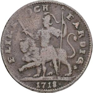 Sverige Karl XII, 1 Daler Silvermynt, nødmønt 'Flink og färdig', SM 226, kv. 1