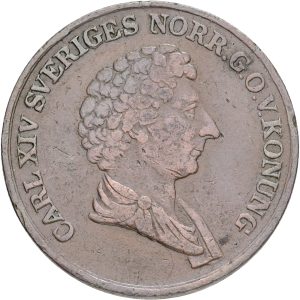 Sverige, Karl XIV Johan, skilling banco 1837, SM 149, 1+-1