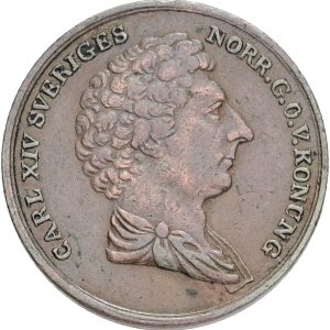 Sverige, Karl XIV Johan, 1/2 skilling 1733, SM 134, 1+