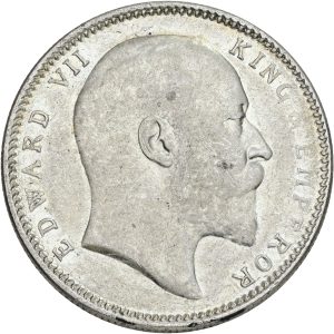 India, Edward VII, Rupee 1906, KM 508, EF-VF