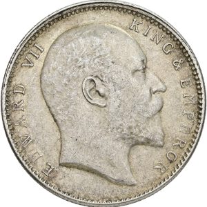 India, Edward VII, Rupee 1904, KM 508, EF-VF