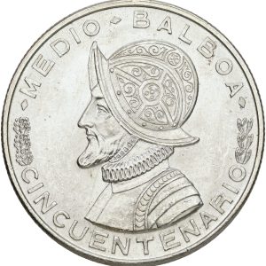 Panama, 1/2 Balboa 1953, KM 20, AU
