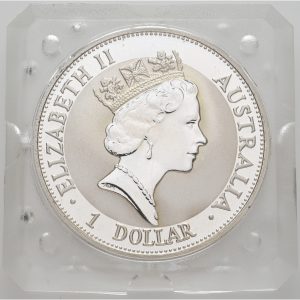 Australia, Elizabeth II, One Dollar, Kookaburra 1993, Ag, 31.1 g 0.999, KM 209, in original capsule.