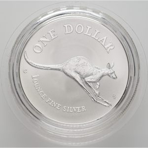 Australia, Elizabeth II, One Dollar, Kangaroo 1994, Ag, 31.1 g 0.999, KM 263.1, in original capsule.