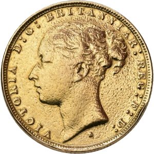 Australia, Victoria, Sovereign 1880 S, KM 7, F 15, edge tooled, polished.