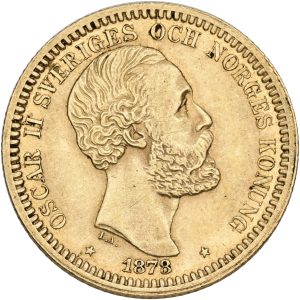 Sverige, Oscar II, 20 kronor 1878 (7), SM 8B, F 93, kv. 1+