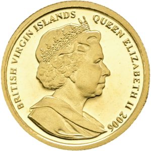 British Virgin Islands, Elizabeth II, 10 Dollars 2006, Mona Lisa, Au 1.24 g 999/1000, KM 560, Proof.