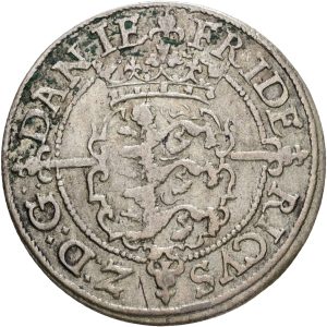 Frederik II, 2 Skilling 1582, Sieg 8, H 27, kv. 1+, let korr.