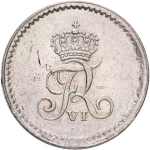 Frederik VI, 8 Rigsbankskilling 1818, Sieg 22.2, H 31C, kv. 01-1