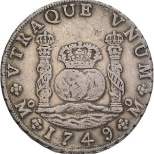 Mexico, Ferdinand VI, 8 Reales 1749 Mo, KM 104.1, VF