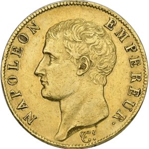 Frankrig, Napoleon I, 40 Francs An 13 (1804), Paris, Au, 12.90 g (900/1000), KM 664, Fr 505, VF