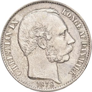 Dansk Vestindien / Danish West Indies, Christian IX, 20 cents 1878, Sieg 23, H 25, KM 71, kv. 01-1+, en anelse renset på forsiden.