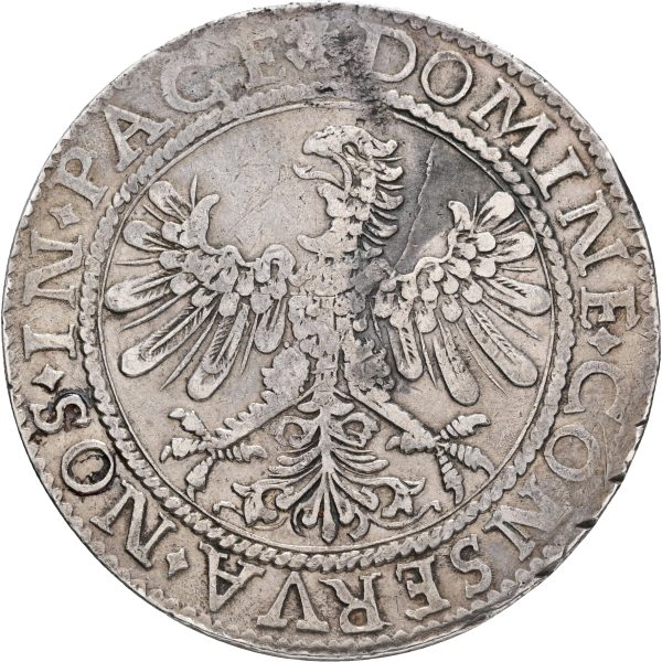 Switzerland, Basel, Thaler 1622, HMZ 2-78j, KM 79, KM 79.1, VF, planchet flaws.