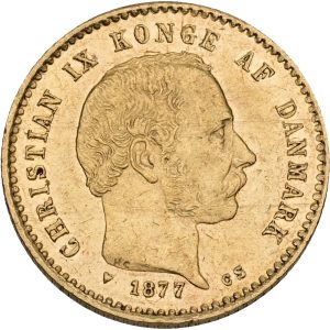 Christian IX, 10 kroner 1877, Sieg 1.1, H 9A, F 296, kv. 1+