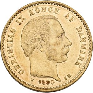 Christian IX, 10 kroner 1890, Sieg 1.1, H 9A, F 296, kv. 01-1+