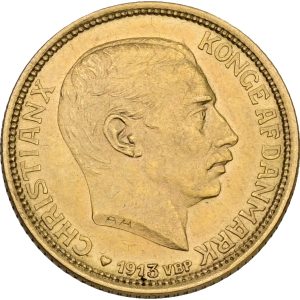 Christian X, 10 kroner 1913, Sieg 3, H 2, F 300, kv. 01-1+