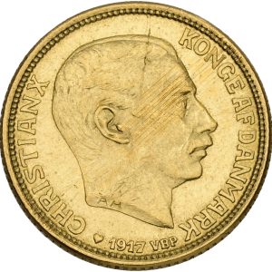 Christian X, 10 kroner 1917, Sieg 3, H 2, F 300, kv. 01-1+