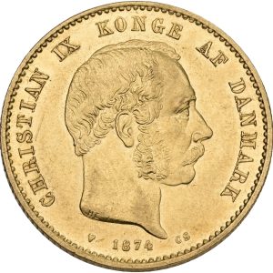 Christian IX, 20 kroner 1874, H 8A, F 295, Sieg 1.1, kv. 01