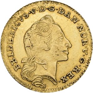 Frederik V, kurantdukat / 12 mark 1761 W/K, Sieg 21.5, H 22E, kv. 1+, renset.
