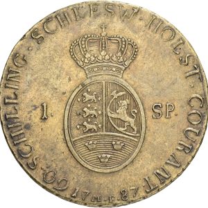 Christian VII, speciedaler 1787, vægtlod i messing, Sieg 45.1, H 39A, FP 9.1,  kv.  01-1+