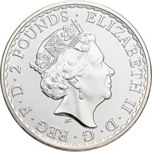Great Britain, Elizabeth II, 2 Pounds 2020, Britannia, Ag, 31,21 999/1000, KM 1508, BU