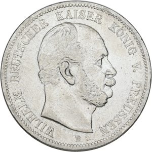 Germany, Prussia, Wilhelm I, 5 mark 1876 B, KM 503, F