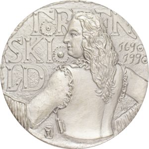 Tordenskioldmedaljen, Ag, 93 g 999/1000, med indlægsseddel i æske fra Den kgl. Mønt.