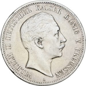Germany, Prussia, Wilhelm II, 5 mark 1898 A, KM 523, VF-F, cleaned.