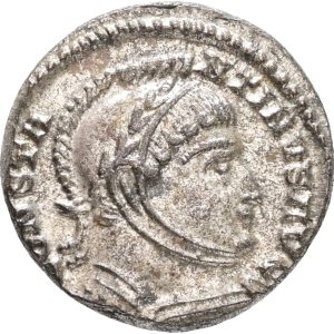 Roman Empire, Constantine the Great (307-337), 306-337, London, Silvered AE Follis, c. 319-320,  3.12 g, RIC 171, AU