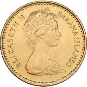 Bahamas, Elizabeth II, 10 Dollars 1967, Au, 3.99 g 917/1000, F 4, KM 11
