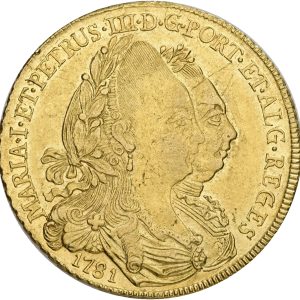 Portugal, Maria I & Pedro III, 4 Escudos 1781 (Peça), Lisboa, Au, 14.30 g 917/1000, F 107, KM 271, EF-VF