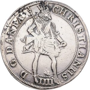Christian IV, Corona Danica, dobbeltkrone 1619, Sieg 87.4, H 105A, kv. 1+-1, pudset.